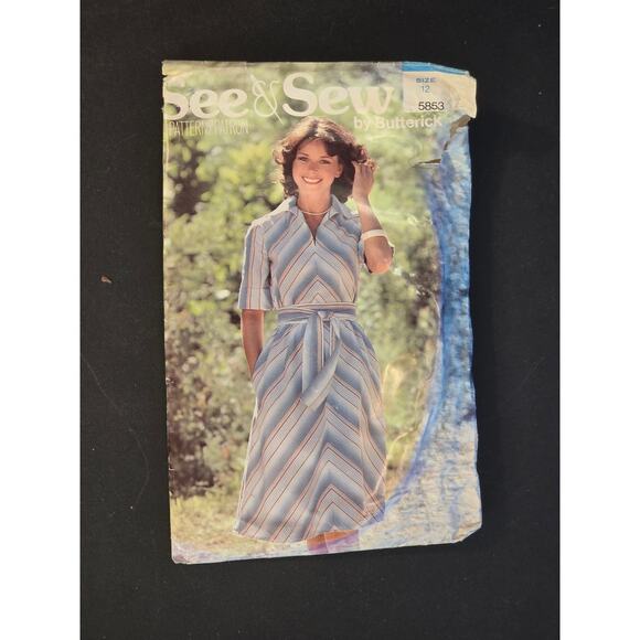 BUTTERICK PATTERN‎ 5853 MISSES' DRESS AND BELT #2 - Picture 1 of 3